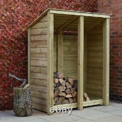Cottesmore 6ft Outdoor Wooden Log Store Reversed Roof UK HAND MADE