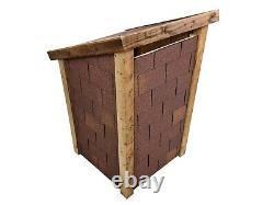 Delux79 Single Bay 4ft Wooden Outdoor Log Store With Doors Covered in Felt