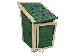Delux79 Single Bay 4ft Wooden Outdoor Log Store With Doors Covered in Felt