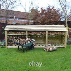 Empingham 4ft Wooden Log Store Also Available With Doors UK Hand Made