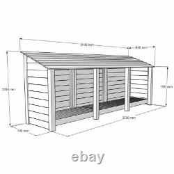 Empingham 4ft Wooden Log Store Also Available With Doors UK Hand Made