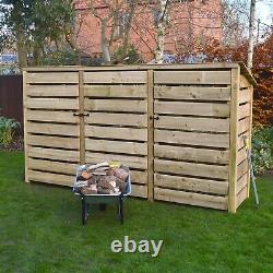 Empingham 6ft Outdoor Wooden Log Store Reversed Roof UK HAND MADE