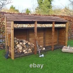 Empingham 6ft Wooden Log Store Also Available With Doors UK Hand Made