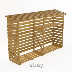 Extra Large Outdoor Wooden Log Store Fire Wood Storage Shed Firewood Rack Holder