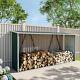 Extra Large Outdoor Wooden Log Store Metal Garden Shed Firewood Stacking Storage