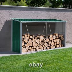 Extra Large Outdoor Wooden Log Store Metal Garden Shed Firewood Stacking Storage