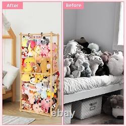 Extra Large Stuffed Animal Storage for Corner Organizer, Premium Wooden Materi