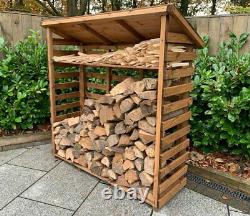 Extra Large Tall Wooden Log Store Firewood Fire Wood Logs Storage Shed Garden