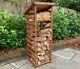 Extra Tall Large Wooden Log Store Firewood Fire Wood Logs Storage Shed Garden