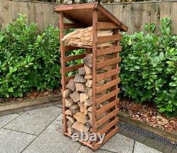 Extra Tall Large Wooden Log Store Firewood Fire Wood Logs Storage Shed Garden