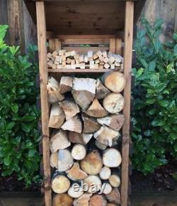 Extra Tall Large Wooden Log Store Firewood Fire Wood Logs Storage Shed Garden