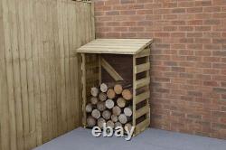 FSC Certified Timber Compact Slatted Wooden Outdoor Log Store