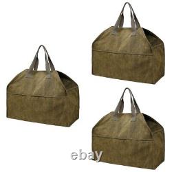 Fireplace Wooden Pouch Canvas Bag Log Firewood Storage Bag Wood Stove Accessory