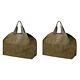 Fireplace Wooden Pouch Firewood Holder Handles Large Capacity Log Carrier
