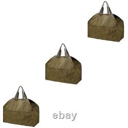 Fireplace Wooden Pouch Wood Canvas Tote Wood Stove Accessory