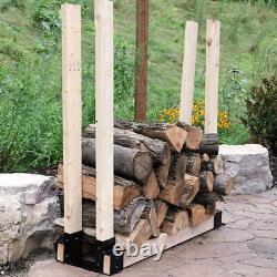 Firewood Bracket Space-saving Shelf Organizer Match Stack Wooden