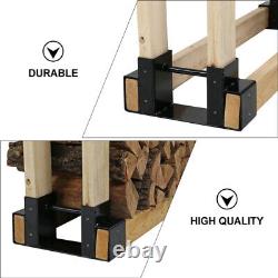 Firewood Bracket Space-saving Shelf Organizer Match Stack Wooden