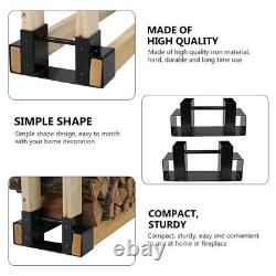 Firewood Bracket Space-saving Shelf Organizer Match Stack Wooden