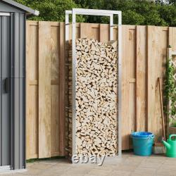 Firewood Rack Steel Wooden Storage Log Holder Baskets Multi Sizes Indoor Outdoor