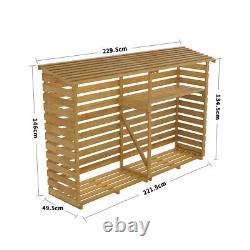 Firewood Storage Shed Garden Wooden Log Store Rack Holder Shelf Slatted Design