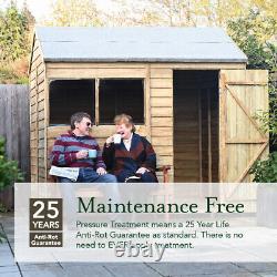 Forest 4Life 5x7 Apex Shed Wooden No Window with Lean To Log Store Free Delivery