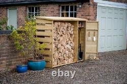 Forest 6'5 x 2'3 Pent Log Store Tool Shed Wooden 15Yr Guarantee Free Delivery