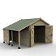 Forest Timberdale 10x8 Shed & Log Store Wooden Apex No Win Double Door Free Del