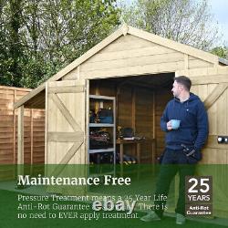 Forest Timberdale 10x8 Shed & Log Store Wooden Apex No Win Double Door Free Del