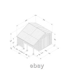 Forest Timberdale 10x8 Shed & Logstore Wooden Apex 2 Window Double Door Free Del