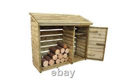 Forest Wooden Log & Wood Store with Garden Tool Store Pressure Treated
