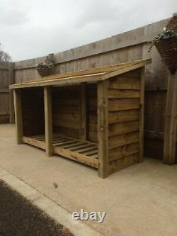 Foxworthy 8ft Wide Outdoor Wooden Log store Available With Doors And Shelf