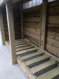Foxworthy 8ft Wide Outdoor Wooden Log store Available With Doors And Shelf