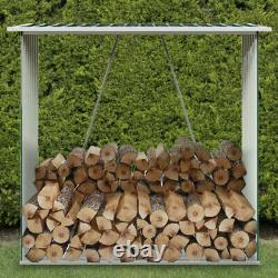 Galvanized Steel Outdoor Log Store Fireplace Garden Wooden Firewood Storage Shed