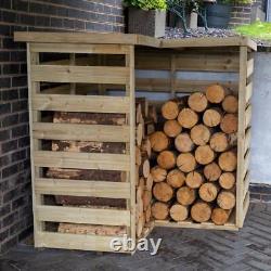 Garden Log Store Corner Wood Kindling Wooden Storage Shed