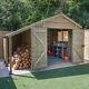 Garden Shed Log Store 10x8 Wooden Apex Timberdale Double Door Shed Workshop