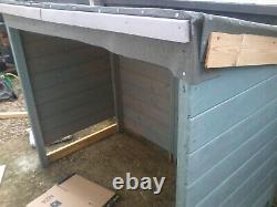 Garden Wooden Log/Bin/Store with Felt Roof, Upcycled from Garden Shed