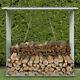 Green Wooden Log Store Wood Firewood Outdoor Garden Storage Logs Shed With Roof