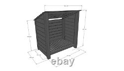 Greetham 4ft Outdoor Wooden Log Store Reversed Roof UK HAND MADE