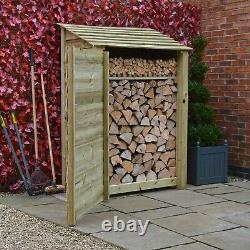 Greetham 6ft Outdoor Wooden Log Store Also Available With Doors UK Hand Made