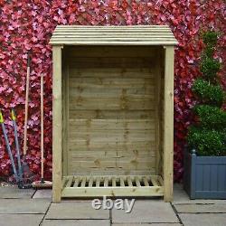Greetham 6ft Outdoor Wooden Log Store Clearance Stock UK Hand Made