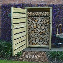 Greetham 6ft Outdoor Wooden Log Store Reversed Roof UK HAND MADE