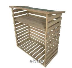 HOMEBASE Wooden Log Store 1.23m x 1.16m Boxed Collection Only