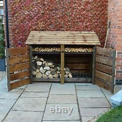 Hambleton 4ft Outdoor Wooden Log Store Also Available With Doors- UK Hand Made