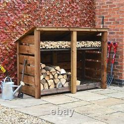 Hambleton 4ft Outdoor Wooden Log Store Reversed Roof UK HAND MADE