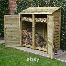 Hambleton 6ft Wooden Log Store Also Available With Doors UK Hand Made
