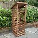 Hand Made Chunky Rustic Small Wooden Sherwood Garden Log Store With Kindle Shelf