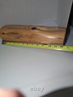 Handcrafted Wooden Log Cedar Jewelry Keepsake Box with Hidden Compartment Drawer