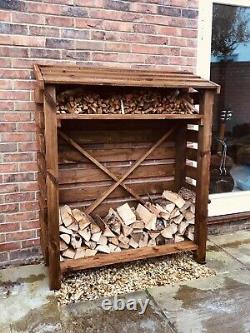 Handmade Stained Wooden Log Store