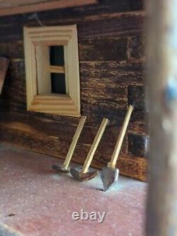 Handmade Wooden Storage- Jewelry Box Log Cabin Trading Post 14x17x10 Antique Art