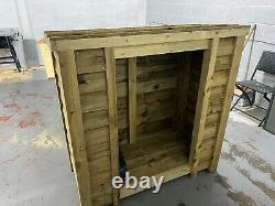 Heavy Duty 4FT Wooden Log Store (Available with Doors)
